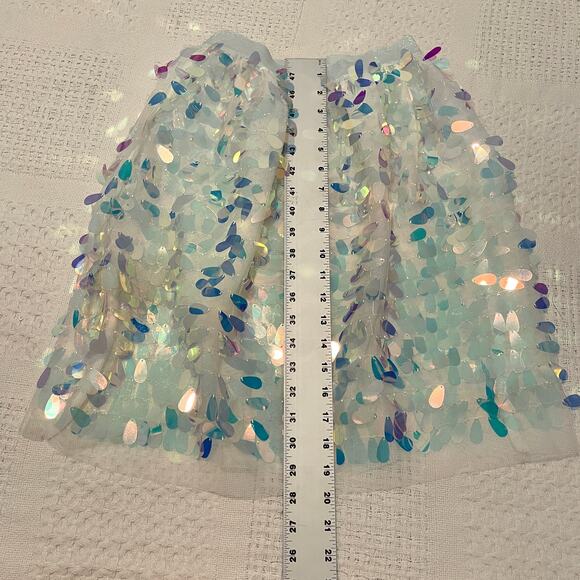 Unicorn tears iridescent multicolor mermaid sequin skirt small SK 2871 - Picture 3 of 11